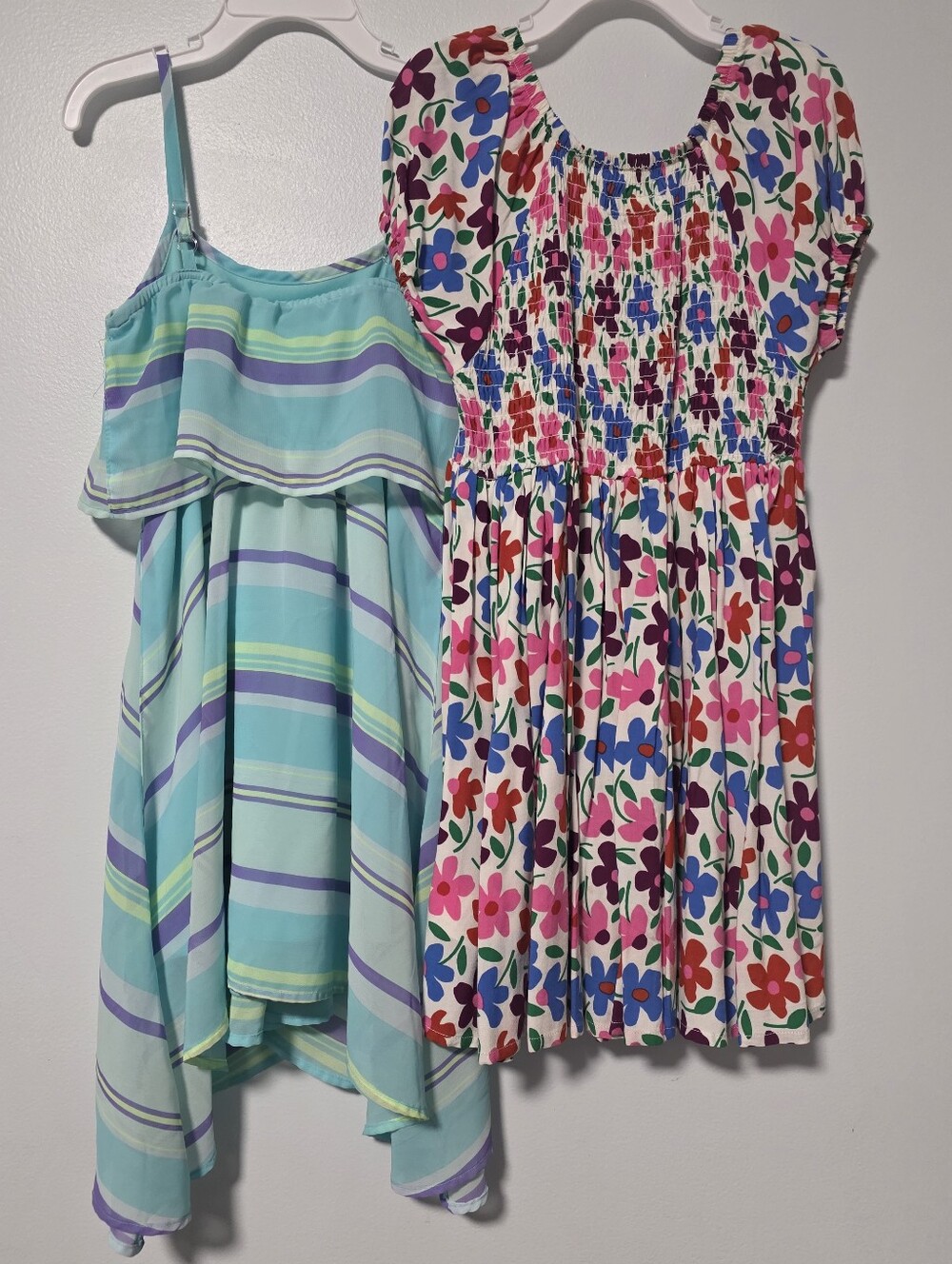 Girls' Floral Smocked Dress and Aqua Stripe Sundress - Bundle - Picture 2 of 13